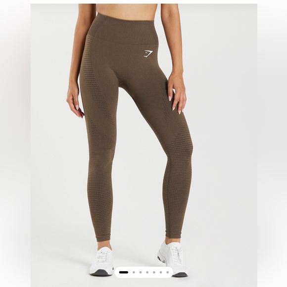 Gymshark Vital Seamless Leggings in Espresso Marl - Picture 1 of 3